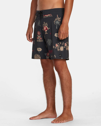 3 VA Pigment Print Elastic Waist Black AVYBS00326 RVCA