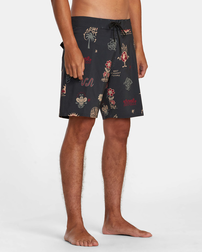 5 VA Pigment Print Elastic Waist Black AVYBS00326 RVCA