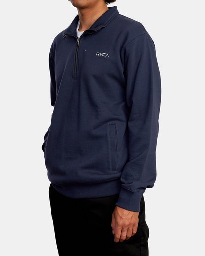 4 Keats Half-Zip Mock Neck Pullover Blue AVYFT00157 RVCA