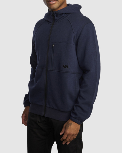 5 Tech Zip-Up Fleece Hoodie II Blue AVYFT00303 RVCA
