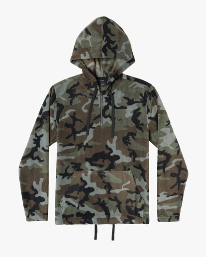 0 Yukon Quarter Zip Pullover Hoodie Brown AVYFT00306 RVCA