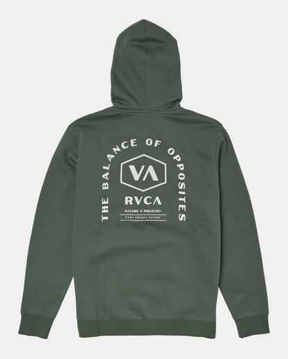 1 VA Classic Stack Hoodie Green AVYFT00356 RVCA
