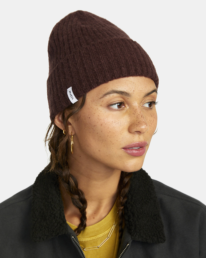 3 Warm Eyes Beanie Brown AVYHA00249 RVCA