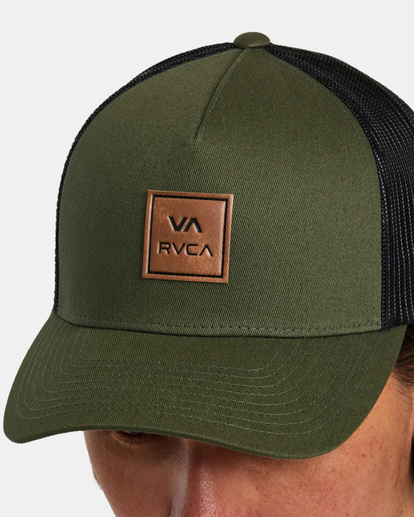 3 VA All The Way Curved Brim Trucker Hat Green AVYHA00465 RVCA