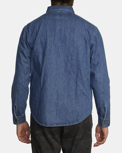 1 Chainmail Overshirt Long Sleeve Shirt White AVYJK00194 RVCA