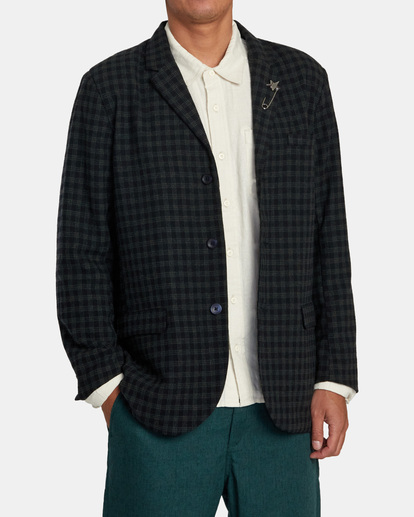 1 Spun Spirit Studio Plaid Blazer Blue AVYJK00242 RVCA