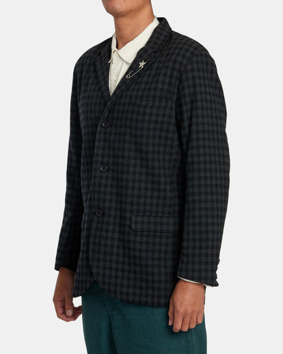6 Spun Spirit Studio Plaid Blazer Blue AVYJK00242 RVCA