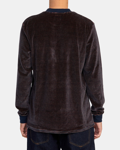 2 Wallflower Striped Long Sleeve Tee Blue AVYKT00240 RVCA