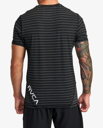 2 SPORT VENT STRIPE TECHNICAL SHORT SLEEVE TOP Black AVYKT00268 RVCA
