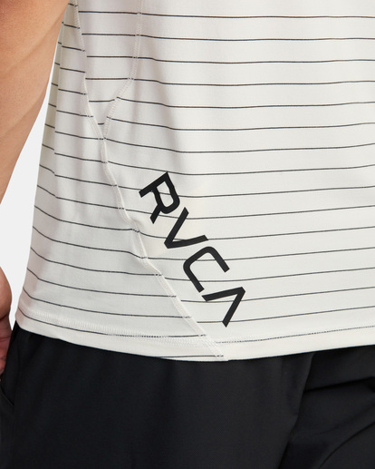 7 Sport Vent Stripe Technical Short Sleeve Top White AVYKT00268 RVCA