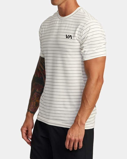 4 Sport Vent Stripe Technical Short Sleeve Top White AVYKT00268 RVCA