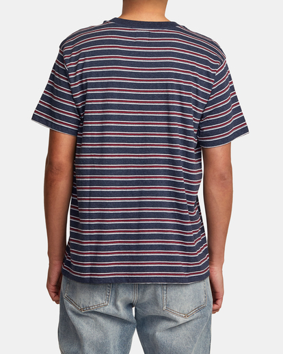 2 Road Runner Stripe Short Sleeve Top Blue AVYKT00279 RVCA