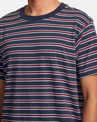 3 Road Runner Stripe Short Sleeve Top Blue AVYKT00279 RVCA