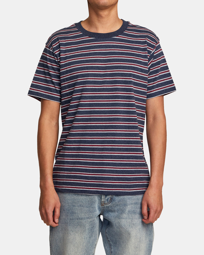 1 Road Runner Stripe Short Sleeve Top Blue AVYKT00279 RVCA