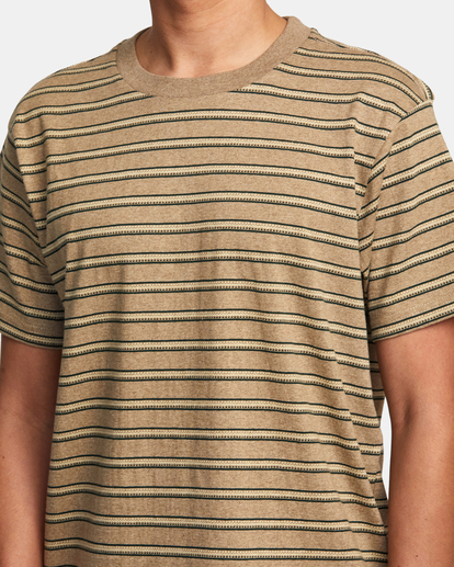 3 Road Runner Stripe Short Sleeve Top Beige AVYKT00279 RVCA