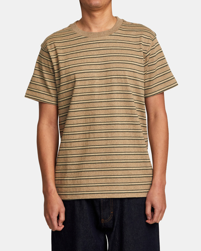 1 Road Runner Stripe Short Sleeve Top Beige AVYKT00279 RVCA