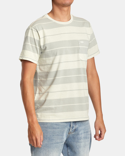 5 PTC Stripe T-Shirt Silver AVYKT00282 RVCA