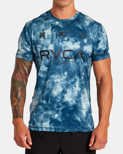 1 Vent VA Sport Badge Technical Training Tee Blue AVYKT00302 RVCA