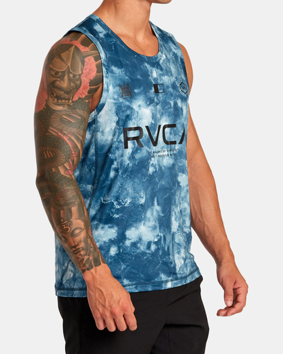 5 Vent VA Sport Badge Technical Training Tank Blue AVYKT00303 RVCA