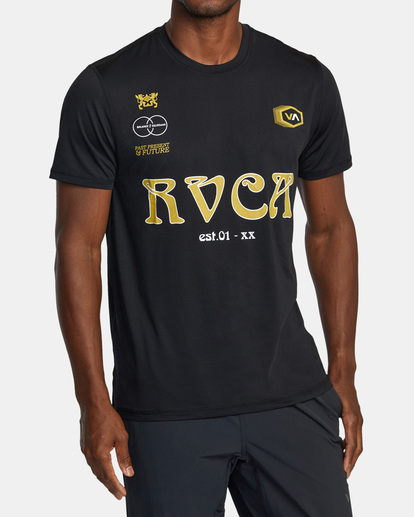 0 RVCA Kit Perf Short Sleeve Training Top Black AVYKT00322 RVCA