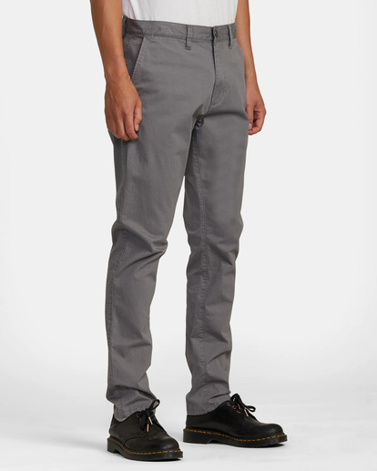 6 Daggers Twill Slim Fit Pants Grey AVYNP00177 RVCA
