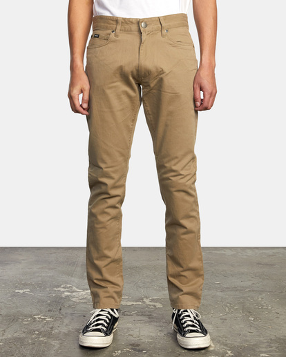 1 Daggers Twill Slim Fit Pants White AVYNP00177 RVCA
