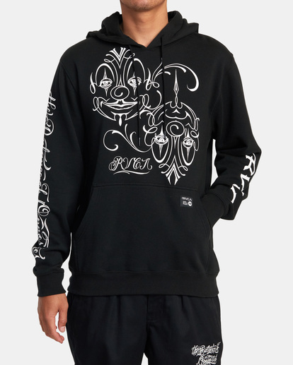 MR CARTOON RVCA CLOWNS PULLOVER HOODIE 黒