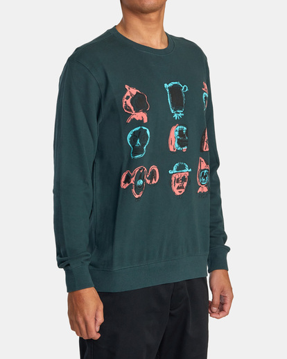 5 Crewneck Sweatshirt Green AVYSF00208 RVCA