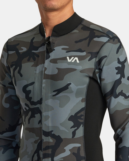 4 2mm Balance Front Zip Wetsuit Jacket Brown AVYW800100 RVCA