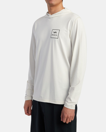 3 RVCA Long Sleeve Rashguard Hoodie Silver AVYWR00114 RVCA