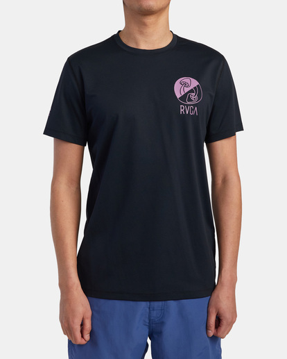 2 RVCA Ander Short Sleeve Rashguard Black AVYWR00116 RVCA