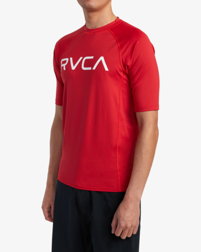 4 RVCA Short Sleeve Rashguard Red AVYWR00120 RVCA