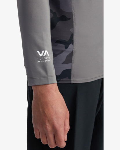 7 Island Hex Long Sleeve Rashguard Grey AVYWR00122 RVCA