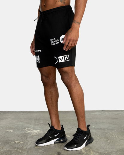 3 Sport Elastic Waist Walkshorts IV 19" Black AVYWS00135 RVCA