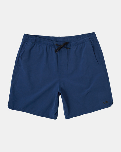 0 Yogger Hybrid Elastic Athletic Shorts 17" Blue AVYWS00144 RVCA
