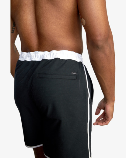 8 Yogger Hybrid Elastic Waist Athletic Shorts 17" Black AVYWS00144 RVCA