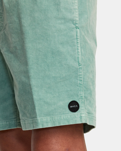 7 Escape Elastic Waist Corduroy Shorts 17” Green AVYWS00160 RVCA