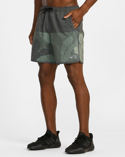 4 Hawaii Yogger Hybrid Elastic Athletic Shorts 17" Green AVYWS00189 RVCA