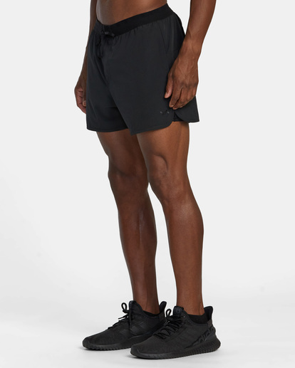 0 RVCA Runner 14" Elastic Waist Shorts Black AVYWS00205 RVCA