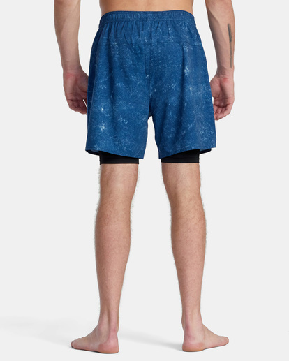 2 Yogger Train 2-In-1 Elastic Waist Workout Shorts 17" Blue AVYWS00229 RVCA