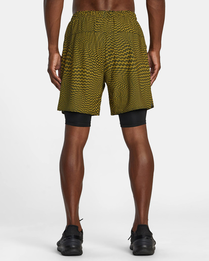 1 Yogger Train 2-In-1 Elastic Waist Workout Shorts 17" Green AVYWS00229 RVCA