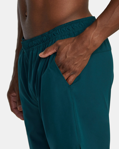 6 Yogger Train 2-In-1 Elastic Waist Workout Shorts 17" Green AVYWS00229 RVCA