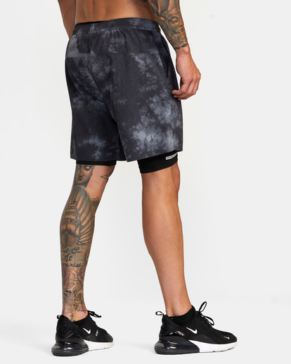 5 Yogger Train 2-In-1 Elastic Waist Workout Shorts 17" Black AVYWS00229 RVCA