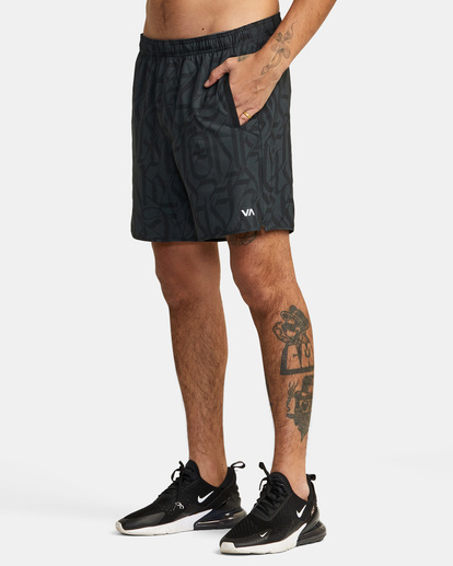 0 THUG ROSE YOGGER STRETCH PERFORMANCE SHORTS Black AVYWS00255 RVCA
