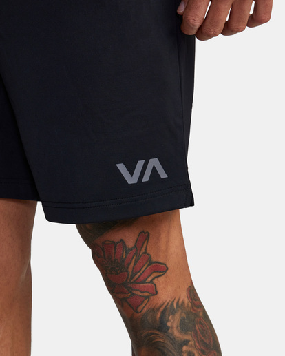 3 VA Sport Trainer Elastic Waist Shorts Black AVYWS00260 RVCA