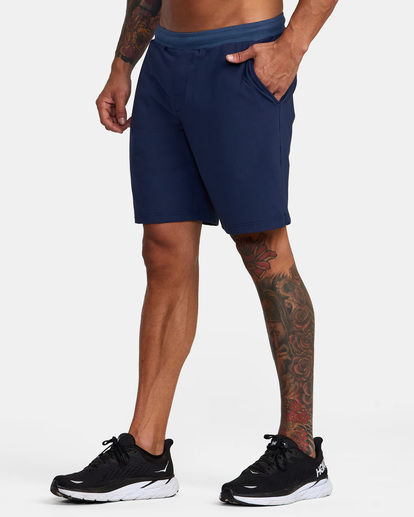 3 VA Sport Trainer Elastic Waist Shorts Blue AVYWS00260 RVCA