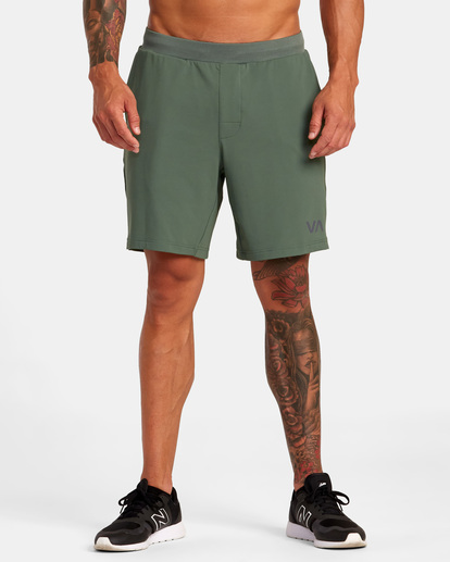 2 VA Sport Trainer Elastic Waist Shorts Green AVYWS00260 RVCA