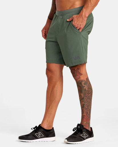 5 VA Sport Trainer Elastic Waist Shorts Green AVYWS00260 RVCA