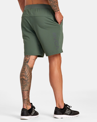 6 VA Sport Trainer Elastic Waist Shorts Green AVYWS00260 RVCA