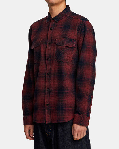 4 Vesuvio Long Sleeve Flannel Shirt Red AVYWT00169 RVCA